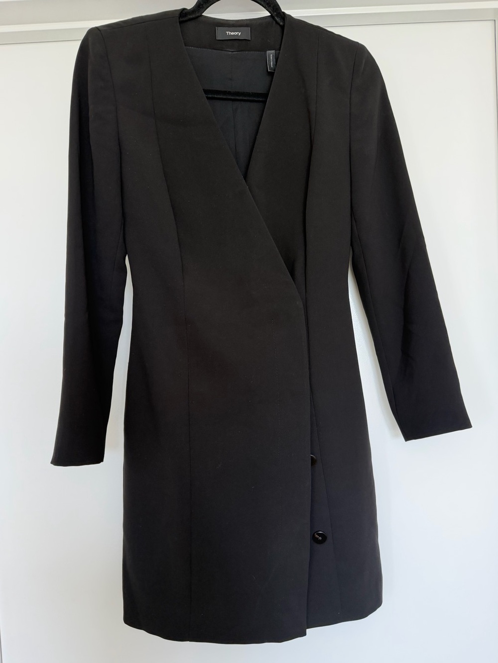 Theory Black Longline Tailored Blazer
